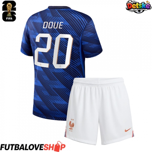 Dres Francúzsko Desire Doue #20 Domáci pre deti MS 2026 Krátky Rukáv (+ trenírky)